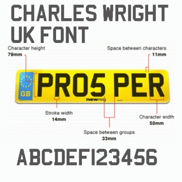 UK Number Plate Truetype TTF Font